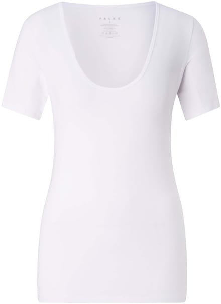 FALKE Daily Climate Control Round Neck sneldrogend katoen top van onderlaag dames wit - maat M