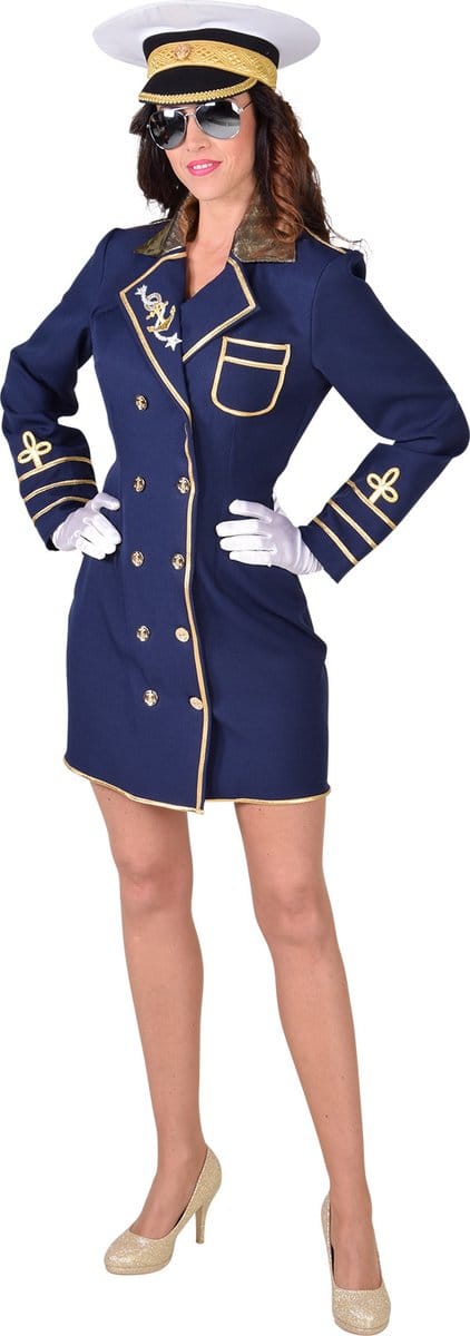 Magic Design Verkleedjurk Kapitein Dames Polyester Navy Maat Xs