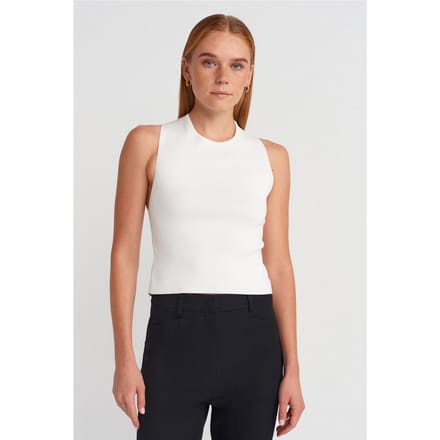 Mouwloze Cut-Out Gebreide Blouse