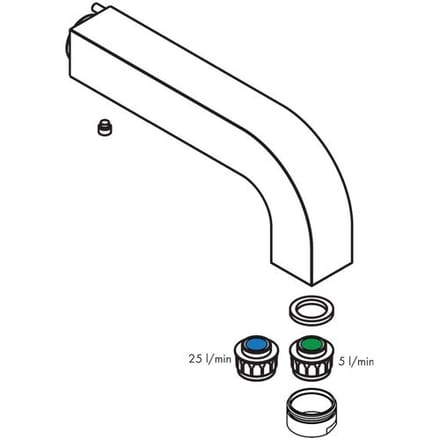 AXOR replacement spout for Citterio wall mixer, 97238000