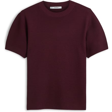 Summum Puff Sleeve Top Tech Viscose Knit Tops Bordeaux 7s8017-70087