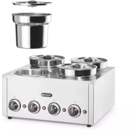 HENDI Thermosysteem 4 – 16L – Instelbare temperatuur – RVS pannen – 800W