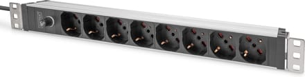 DIGITUS 8-Port - 1U - Aluminum PDU (Italian Outlets)