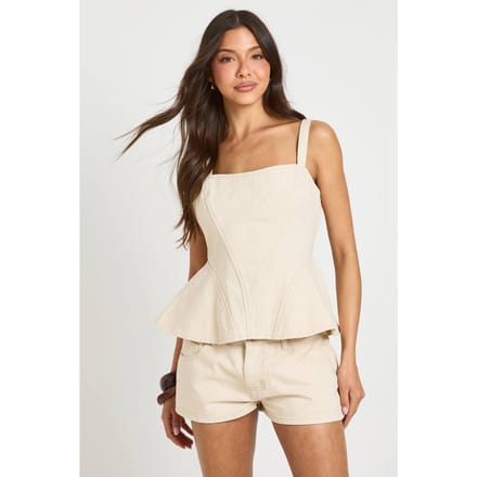 boohoo Dames Denim Micro Short | Ecru | Maat: 36