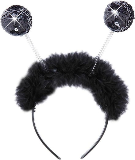 Zwarte haarband tiara bollen Belly