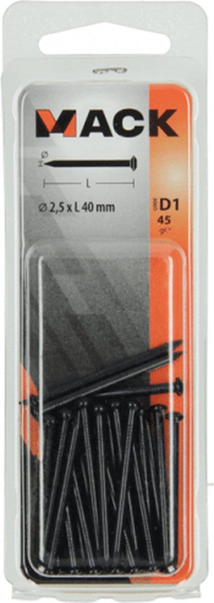 Staalnagel bolverzonken 2.5x40mm 45 stuks - SAM