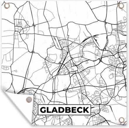 Tuindoek Gladbeck - Plattegrond - Kaart - Stadskaart - 100x100 cm