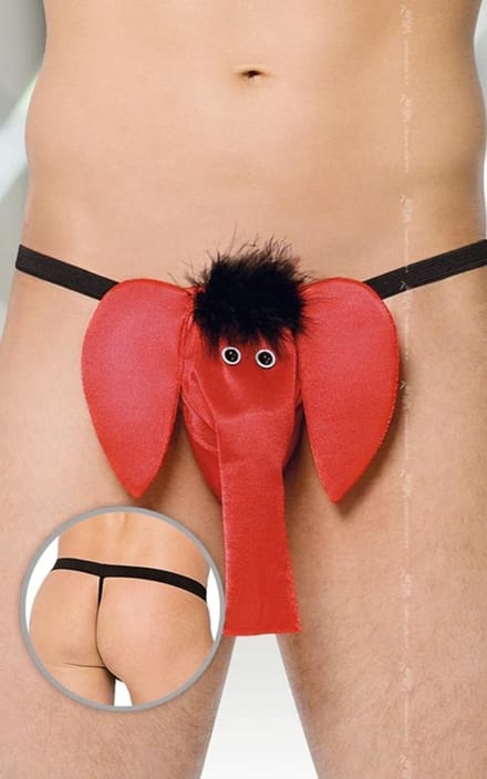 Softline Collection - Grappig olifanten string voor heren rood S t/m L