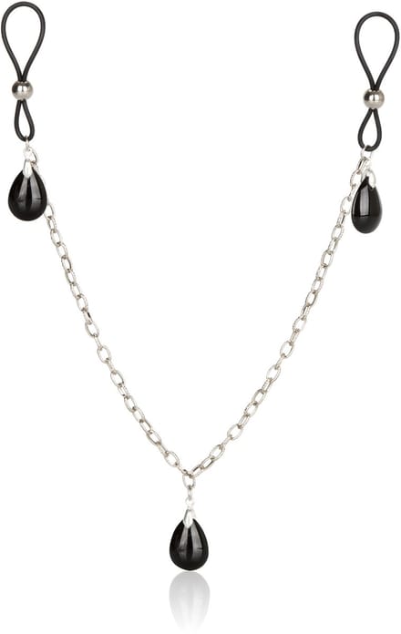 CalExotics - Nonpierce Nipple Chain Jewelry - Bondage / SM Nipple clamps Zwart