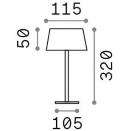 Ideal Lux LED oplaadbare buiten tafellamp Zuiver, wit metaal 32 cm