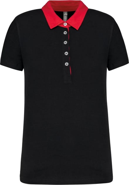 Kariban Tweekleurige damespolo jersey K261 - BLACK / RED - L