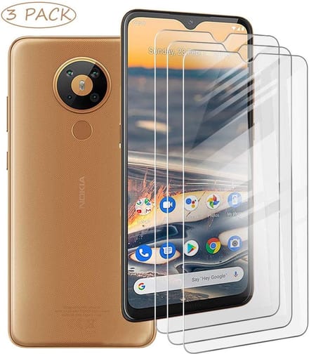 3X Screenprotector Tempered Glass Glazen Gehard Screen Protector 2.5D 9H (0.3mm) - Geschikt voor: Nokia 5.3