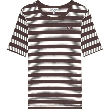 Ganni T-shirt en polo bruin