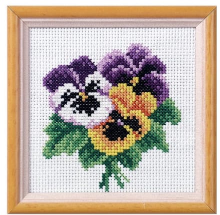 Borduurpakket - Voorgedrukt - Viooltjes