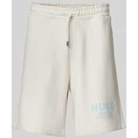 Sweatshorts met labelprint, model 'Nomario'