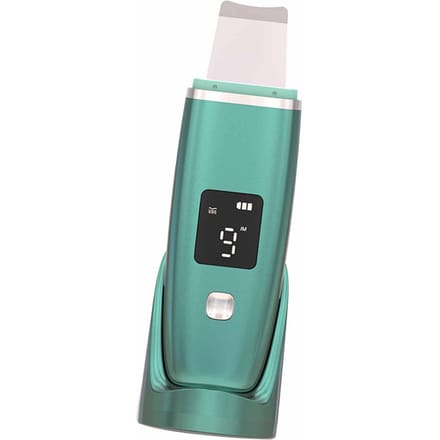 Spatule exfoliante pour le visage, ionique positive, vibration, éliminateur de points noirs, 4 modes, rechargeable vert