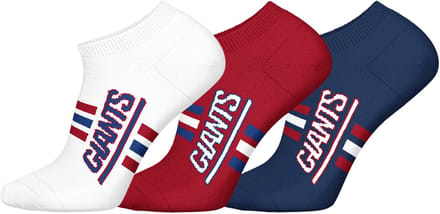 NFL NY GIANTS 3pk Sneaker Socks - Wit/Rood/Blauw - Maat 35/38