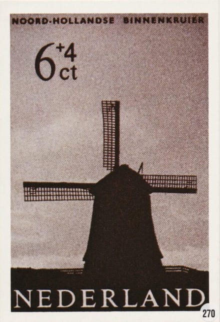 Briefkaart met afbeelding Noord-Hollandse binnenkruier postzegel