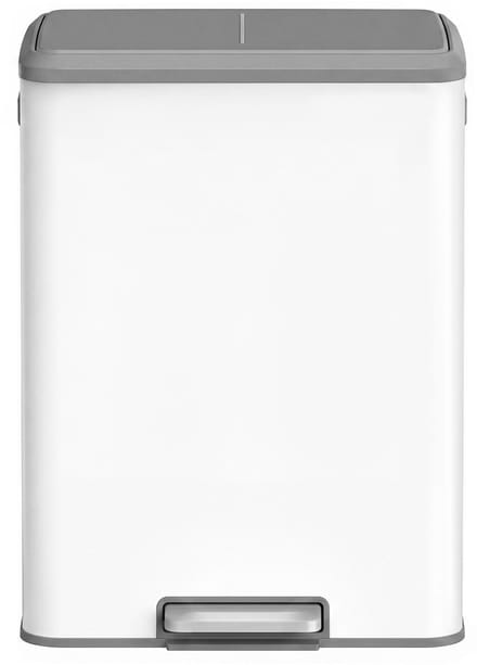 SONGMICS - Prullenbak - Pedaalemmer - 2 Vakken - 2 x 30L - Softclose Deksel - Stalen Constructie