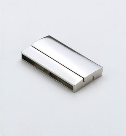 Magneetsluiting plat platinum 37x20 millimeter (gat 3x35mm) 1 Stuks