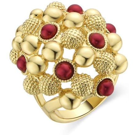 Ring - Luxenter - Xiglor - 18 karaats geelgouden afwerking - Koraal - Vrouw 16 rood