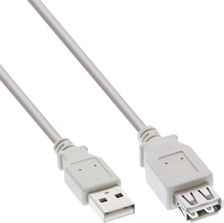 USB naar USB verlengkabel - USB2.0 - tot 2A / beige - 1 meter