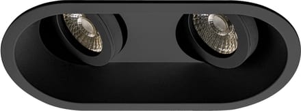 Premium Inbouwspot Barend Zwart Dubbele verdiepte ronde spot Extra Warm Wit (2700K) Met Philips LED