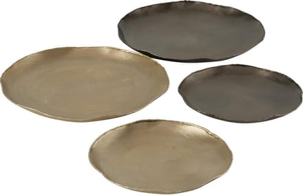 Schaal - 4 stuks - Ø 37cm- Ø27cm - Goud - Antraciet  - Aluminium