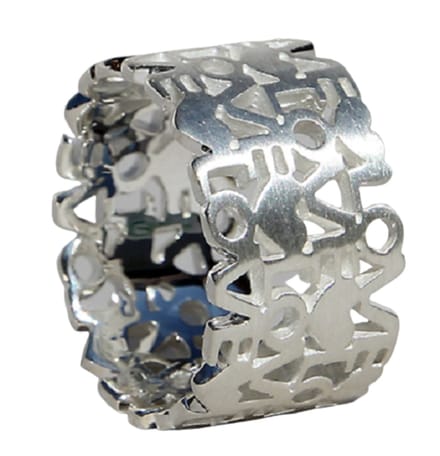 Schitterende Zilveren Brede ring Liefdesbrief 19.00 mm. (maat 60)