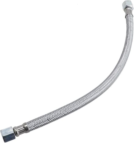 Flexibele RVS Luchtslang met 2 Adapters voor Compressor - 35 cm Lengte, Draaibare Aansluitingen, Ideaal voor Persluchtsystemen