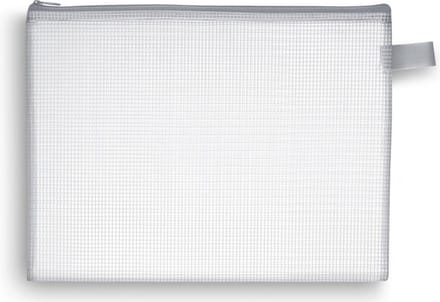 Wonday FCM100361, Buidelmap, PVC, Grijs, Transparant, Liggend, Rits, 220 mm