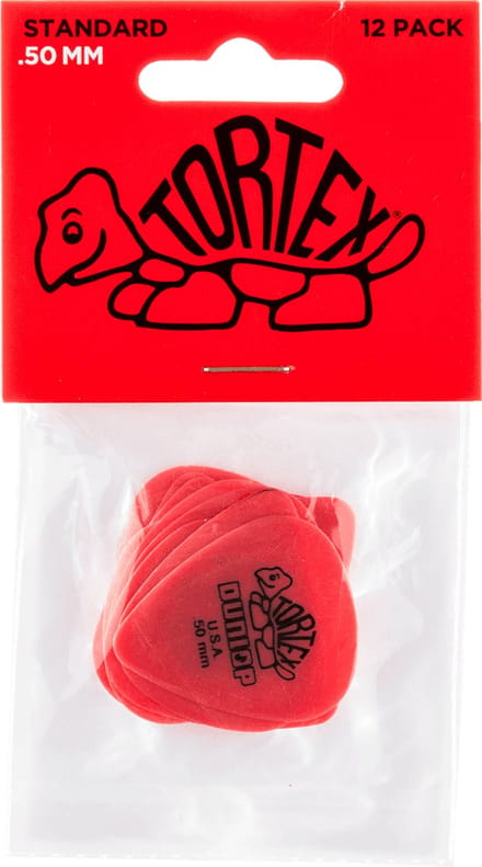 Dunlop Tortex Standard .50 Plectrum 12-Pack rood - Plectra