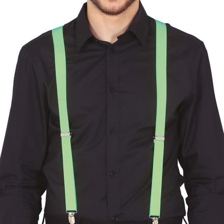 Fiestas Guirca Carnaval verkleed bretels - neon groen - volwassenen - verkleed accessoires