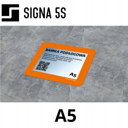 SIGNA 5S Vloerframe A5 Oranje - Duurzaam & Zelfklevend