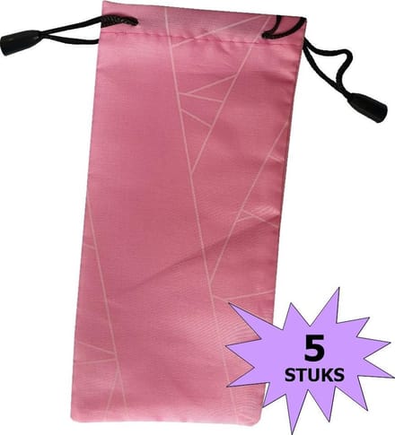 Fako Bijoux® - Brillenhoes - Brick - 18x9cm - Roze - 5 Stuks
