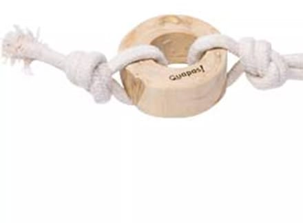 Quapas! Dog Toy Coffeewood Knotted Pull Ring Small
