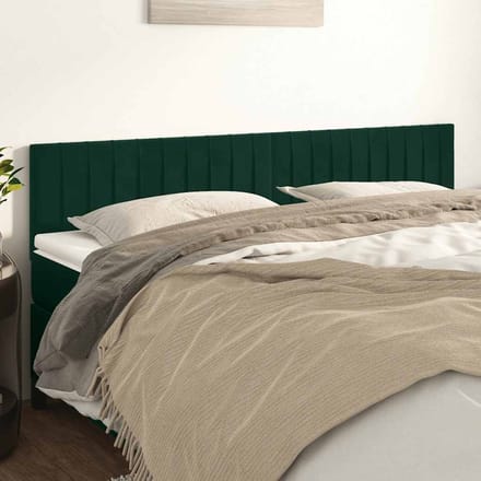 vidaXL - Hoofdborden - 180x5x78/88 - cm - fluweel - donkergroen