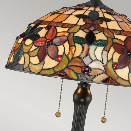 Quoizel Tiffany LED Tafellamp Kami | 2X E27 Max 60W | Vintage Bronze