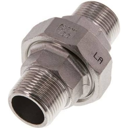 R 3/4'' RVS Borstnippel 3-delig met Conische afdichting 16 Bar - FL2S-M-SH-034R-C