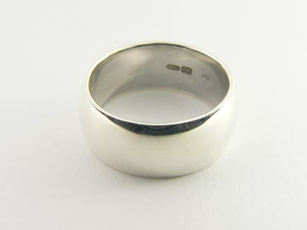 Zware gladde zilveren ring - maat 17.5