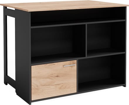 Vicco Dominic Bartafel – 116 x 37 cm 4x open vakken en 1x deur Krachtige eik goud