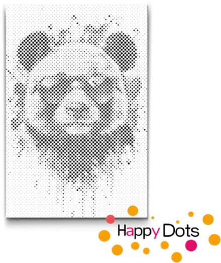 HappyDots DOT Painting Gekke dieren - Panda - 40x60cm