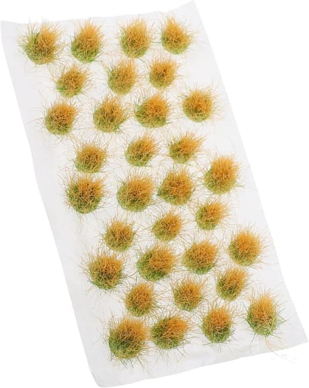 Kunstgras Clusters - Model Gras - Miniatuur Landschappen - Rijk Gedetailleerd - 12.8 cm - Khaki