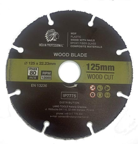 INDIAN PROFESSIONAL - Universeel Zaagblad - 125mm - voor Hout en Kunststof