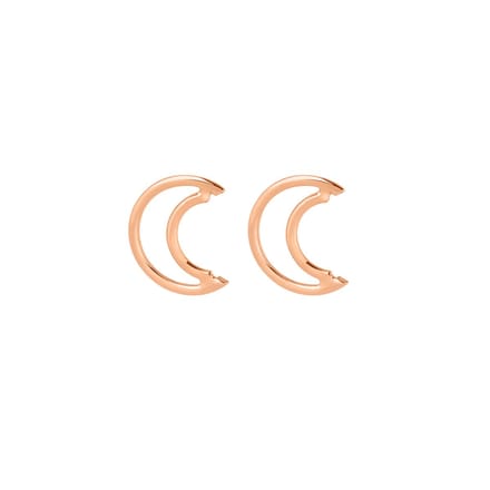 Rosé Goud Plated Open Maan Oorknopjes