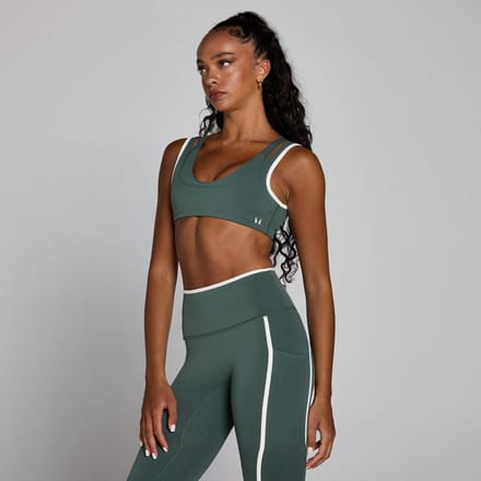 MP Dames Velocity Contrast Dubbele Laag Sport-bh - Wolkig Groen - M