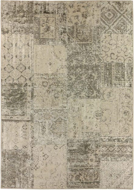 Patchwork vloerkleed - Dices beige/groen 120x170