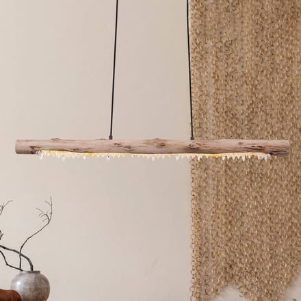 Globo LED hanglamp Felicitas van hout, lengte 100 cm