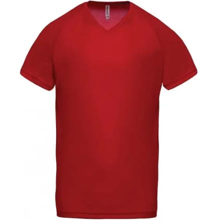 PROACT® Heren-sport-t-shirt V-hals PA476 - Red - M