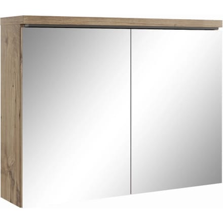 Badplaats Badkamerkast Paso 80 x 20 x 60 cm – Kastanje Eiken – Spiegelkast Badkamer